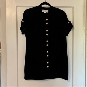 St. John Collection by Marie Gray Black Tunic Cardigan Sz. 8